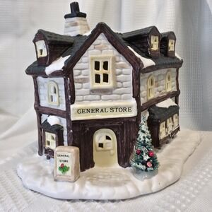 Christmas Village Seasonal Specialties General Store 1991 Hand Painted‎ VTG